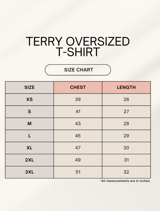 Unisex Terry Oversized Tee